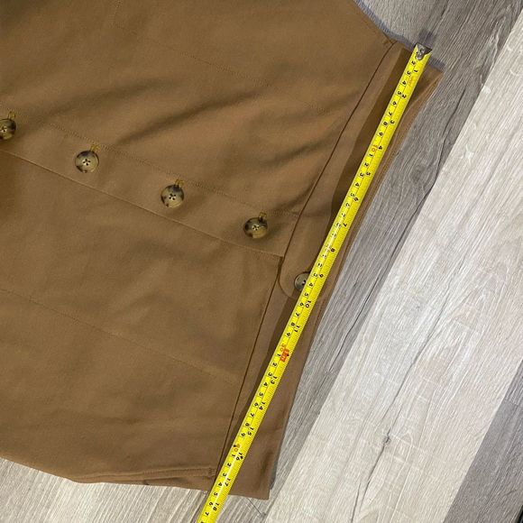 J. Jill Ponte Pencil Skirt Camel Turtle Shell Button Front Pockets, Size Medium - Picture 5 of 9